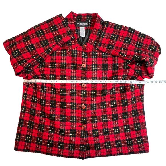 VTG Sag Harbor Jacket Womens 20 Plaid Button Dressy Professional Holiday Blazer - Picture 3 of 12